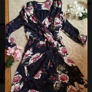 Floral wrap dress- NEVER WORN
